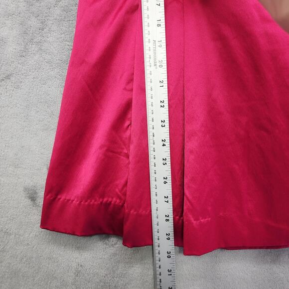 23rd Street Jacket Womens M Hot Pink Satin Sheen Double Breasted Trench Coat - Picture 10 of 11